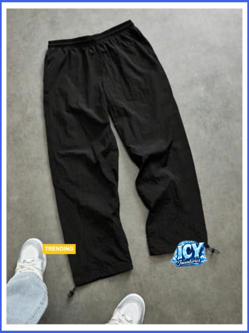 Men's Graphic Workout Pants Drawstring Waist Fitness Trousers Loose Fit - Picture 2 of 4